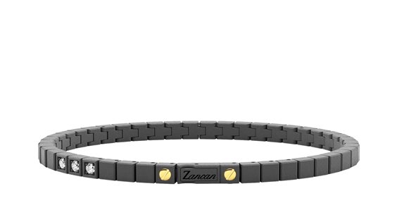 Armband Zancan Herr Eternity Titanium in Titan Diamante 0.18 Ct ETB443G - ETB443G
